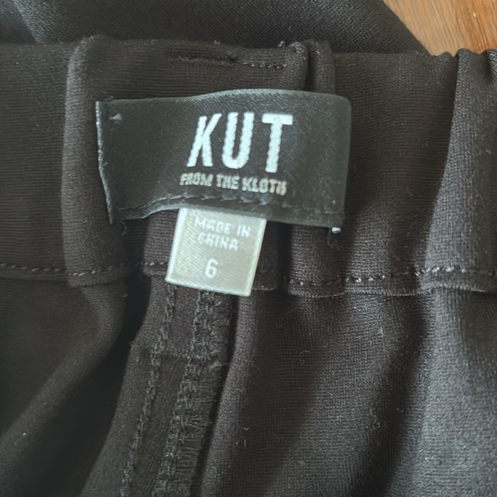 NWOT Black Kut From The Kloth Elastic Belted Back Pleated Wide Leg Pant- Size 6 - Picture 8 of 11